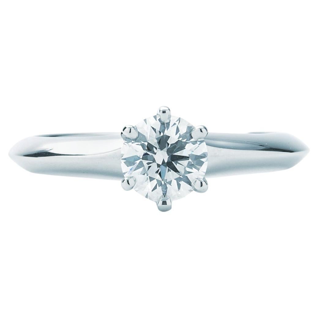 Tiffany & Co. Platinum Solitaire 0.54ct I VVS2 Diamond Engagement Ring, 4.5 (US) For Sale