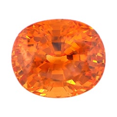 Bague non sertie et pendentif en grenat mandarin spessartite ovale de 6,15 carats, pierre précieuse