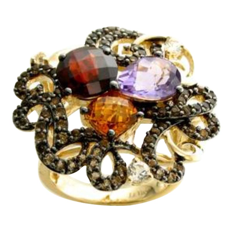 Grand Sample Sale Ring featuring Pomegranate Garnet, Cotton Candy Amethyst For Sale
