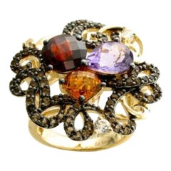 Grand Sample Sale Ring featuring Pomegranate Garnet, Cotton Candy Amethyst
