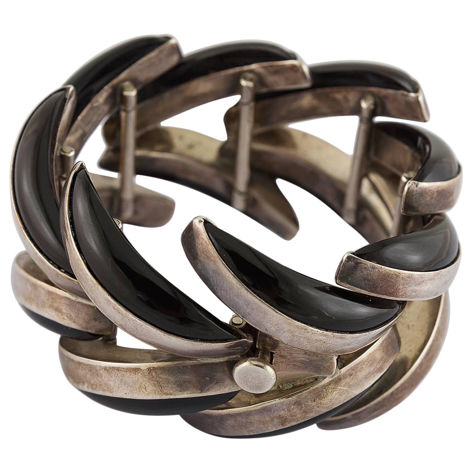 Antonio Pineda Onyx-Sterlingsilber-Armband