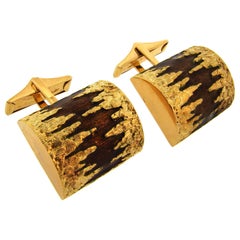 Vintage 1980s Cartier Enamel Gold Cufflinks