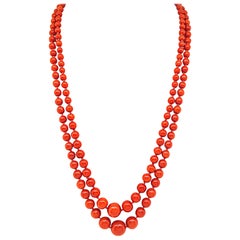 Antique Coral Beads Necklace