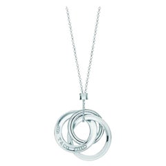 Tiffany & Co Sterling Silver Chain 3 Solid Interlocking Circles Necklace