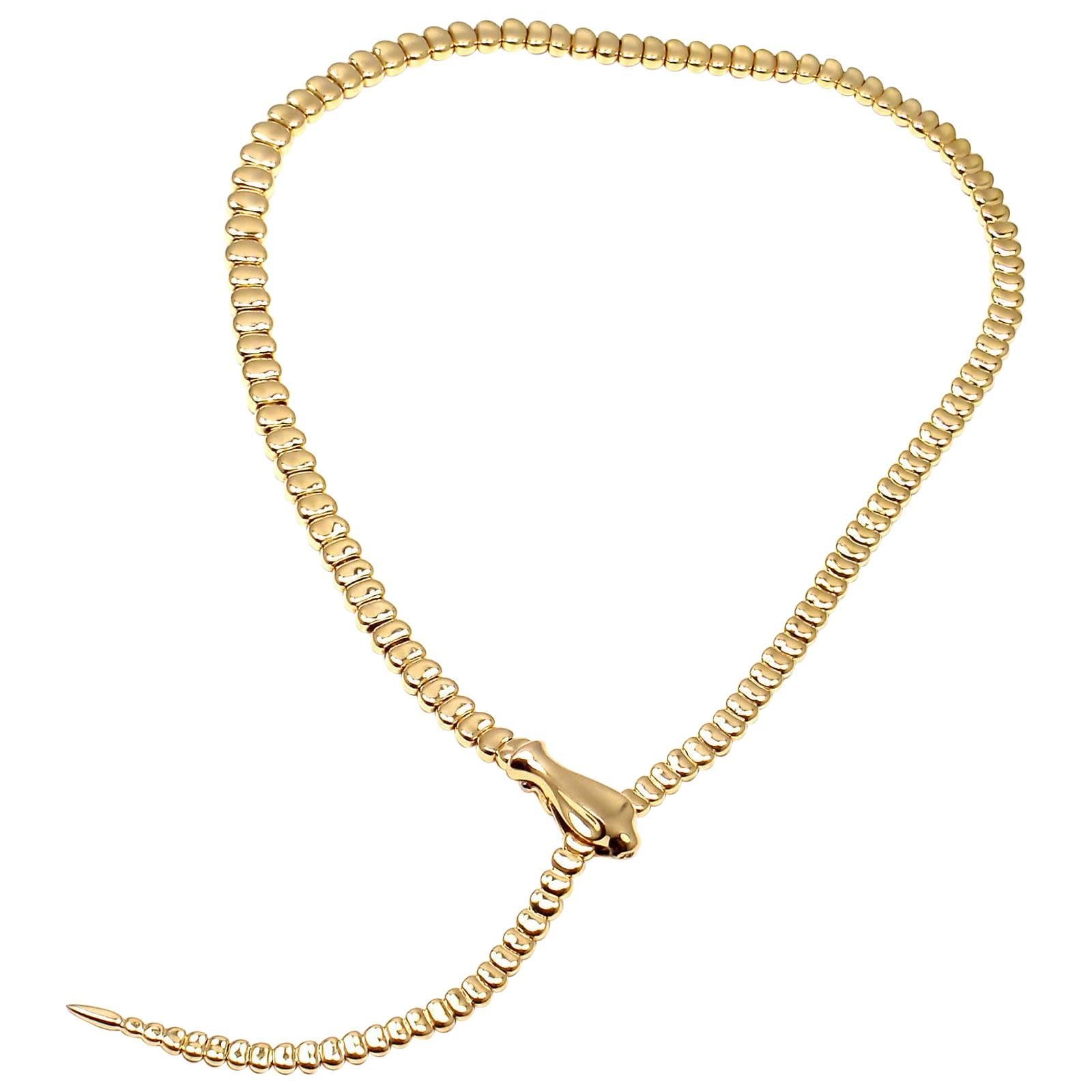 Tiffany & Co. Elsa Peretti Snake Lariat Gold Necklace