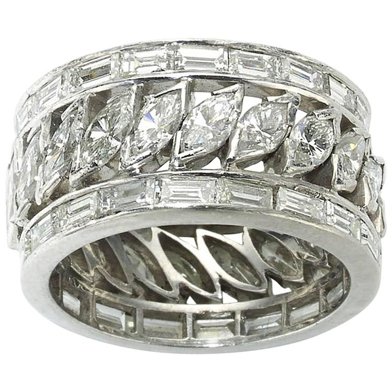 Diamond Platinum Eternity Ring For Sale at 1stdibs