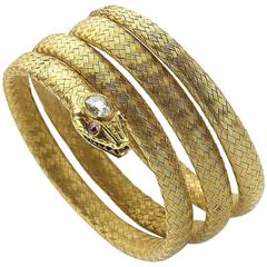 Gold Snake Bangle Bracelet 5