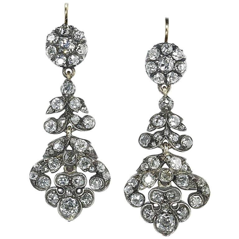 Antique Diamond Drop Earrings For At 1stdibs Antique Diamond Drop Earrings For