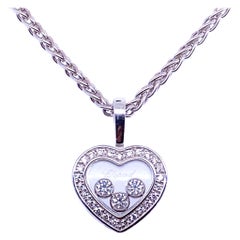 Chopard Happy Diamonds Icons Heart 18 Karat White Gold Pendant and Chain