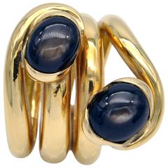 "Claris A" Black Star Sapphire Gold Ring 2