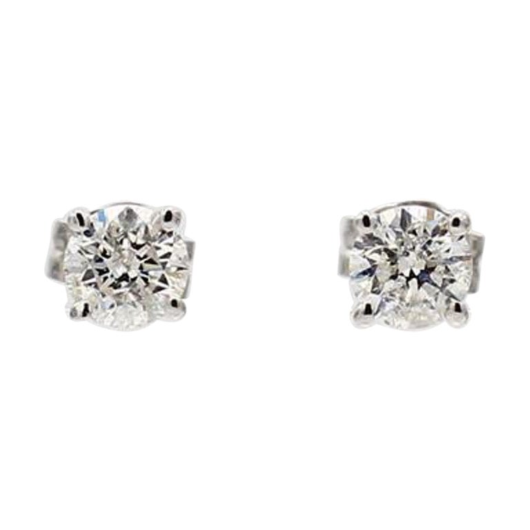 KAY Lab-Grown Diamonds Round-Cut Solitaire Stud Earrings 1-1/4 ct tw 14K White Gold (I/SI2