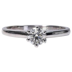 Stunning 14k White Gold Ring with 0.43 Total Carat Natural Diamonds, AIG Cert