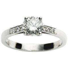 1.04 Carat GIA Cert Diamond Platinum Solitaire Ring 12