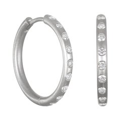 Platin-Ohrringe mit brüniertem Diamanten von Kim, Platin