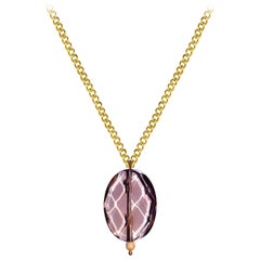 Smoky Quartz 9 Carat Yellow Gold Pendant Necklace