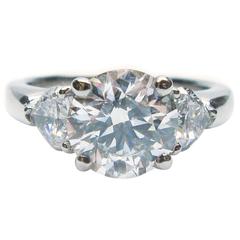 Graff 1.61 Carat Round Brilliant Diamond Platinum Ring GIA 12