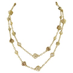 Judith Ripka 18k Gold 35" Diamond & Multicolor Stone Hearts By the Yard Necklace