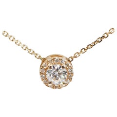 Stunning 18k Yellow Gold Pendant with Chain with 0.48 Natural Diamonds-GIA Cert