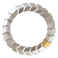 Claude Chavent Silber-Gold-Würfel-Halskette