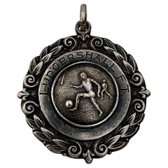 Vintage Silver Plated Football Medal Pendant