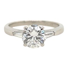 GIA Certified 1.10 Carat Natural Round Diamond E  VS1 XXX Plat Engagement Ring