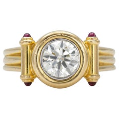 Vintage Chopard Diamond Ring with Rubies