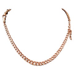 Antique 9kt Rose Gold Albert Chain, Watch Chain Necklace, Edwardian