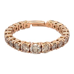 18 Karat Rose Gold Expandable Round Diamond ANNIVERSARY Ring