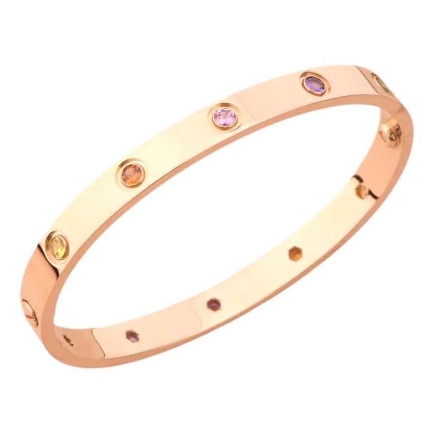 Cartier Love Bracelet Multi Gem Rainbow Rose Gold