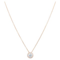 14k Yellow Gold 0.40 Carat Round Cut Diamond Solitaire Pendant Necklace