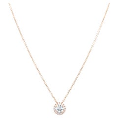 14k Yellow Gold 0.40 Carat Round Cut Diamond Solitaire Pendant Necklace