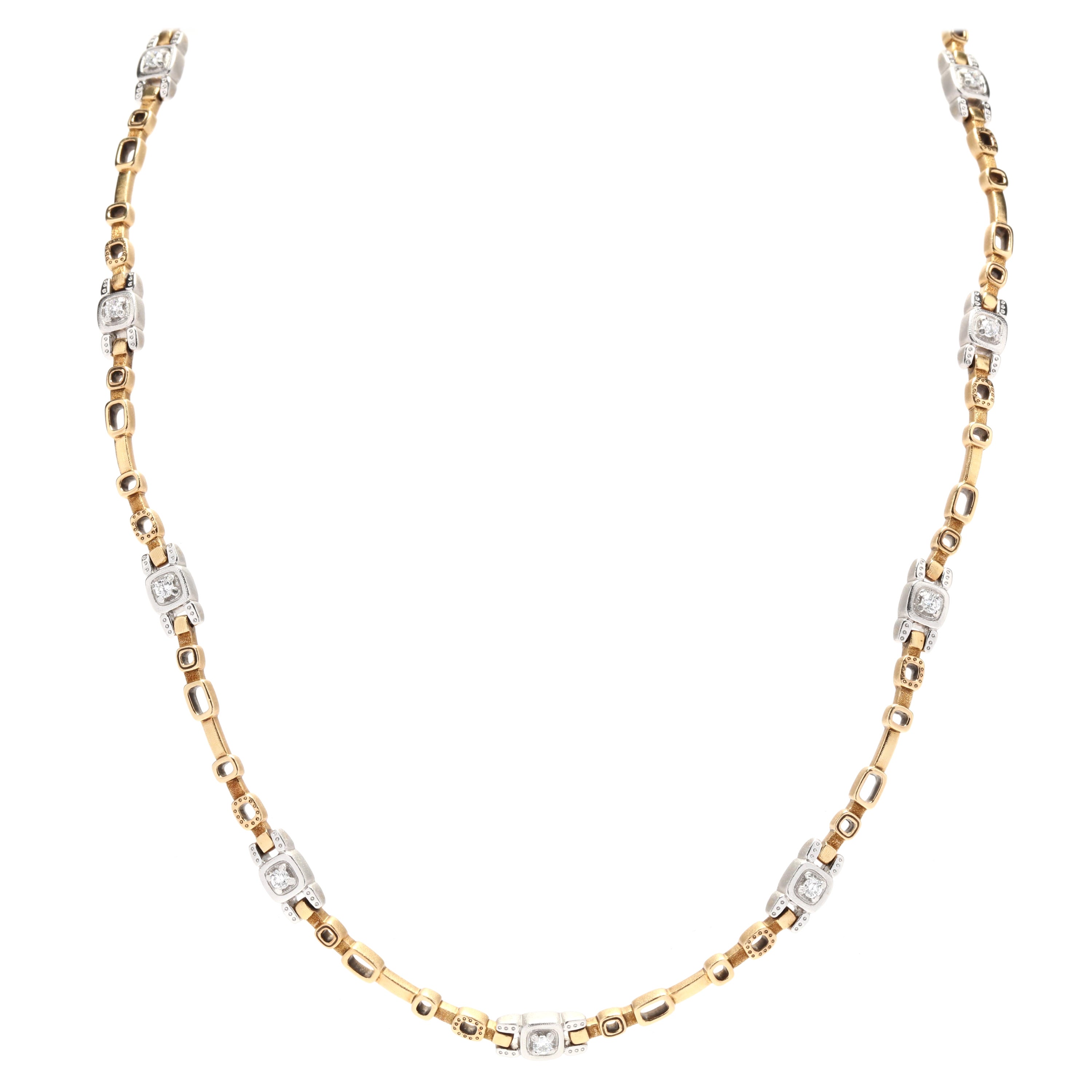 Alex Sepkus 'Path' 0.56ctw Diamond Collar Necklace, Platinum 18KT Yellow Gold
