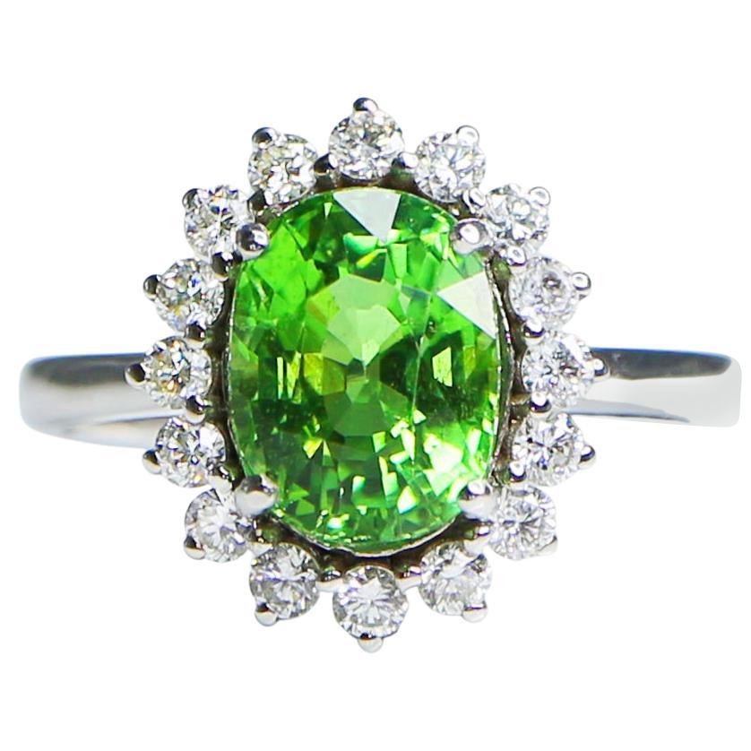 Certified 14K 2.33 Ct Paraiba Tourmaline&Diamonds Antique  Engagement Ring