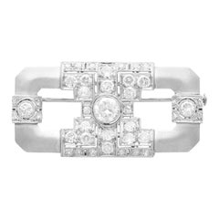 Vintage Art Deco 3.50 Carat Diamond and Platinum Brooch