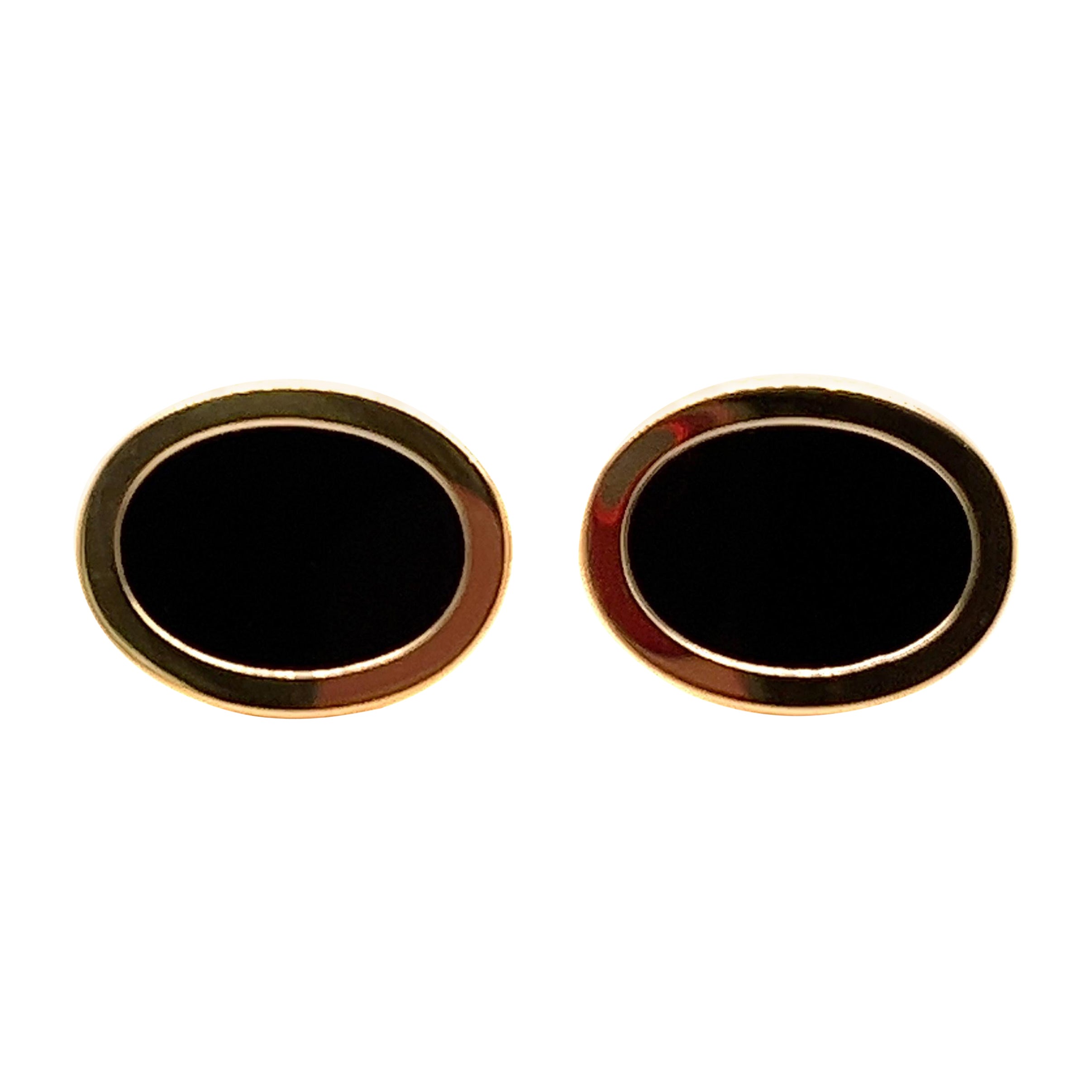 18 Karat Yellow Gold and Onyx Gentleman's Dress Set By Tiffany & Co.
