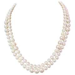 Collar de Diamantes Perla Akoya Oro 14k W 0.66 TCW Certificado