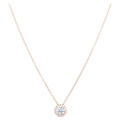 14k Yellow Gold 0.40 Carat Round Cut Diamond Solitaire Pendant Necklace