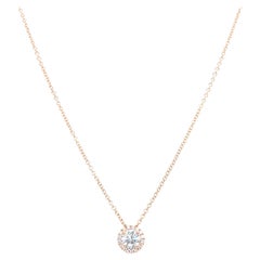 14k Yellow Gold 0.65 Carat Round Cut Diamond Solitaire Pendant Necklace