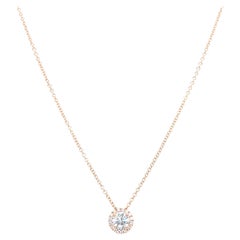 14k Yellow Gold 0.65 Carat Round Cut Diamond Solitaire Pendant Necklace