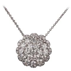 Floral 3.18ctw Diamond Cluster Pendant