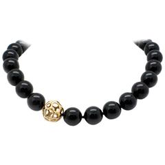 Tiffany & Co. Black Onyx Gold Necklace