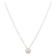 14k Yellow Gold 1.15 Carat Round Cut Diamond Solitaire Pendant Necklace