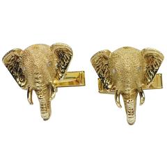 Diamond Gold Elephant Cufflinks