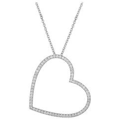 Kwiat "Silhouette Heart" 1.00 Carats Diamond Gold Pendant Necklace