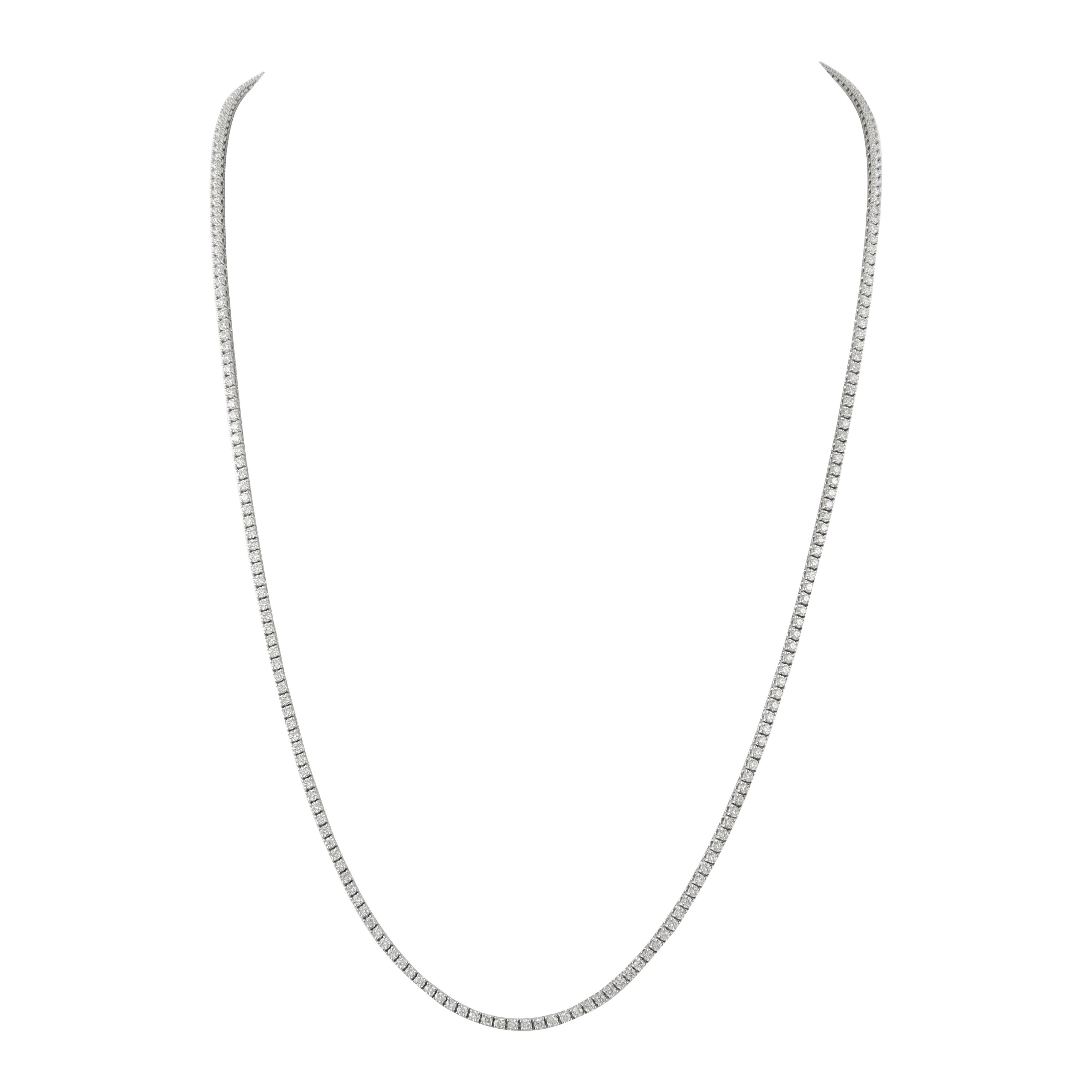 Alexander 7.38 Carat Diamond Tennis Necklace White Gold