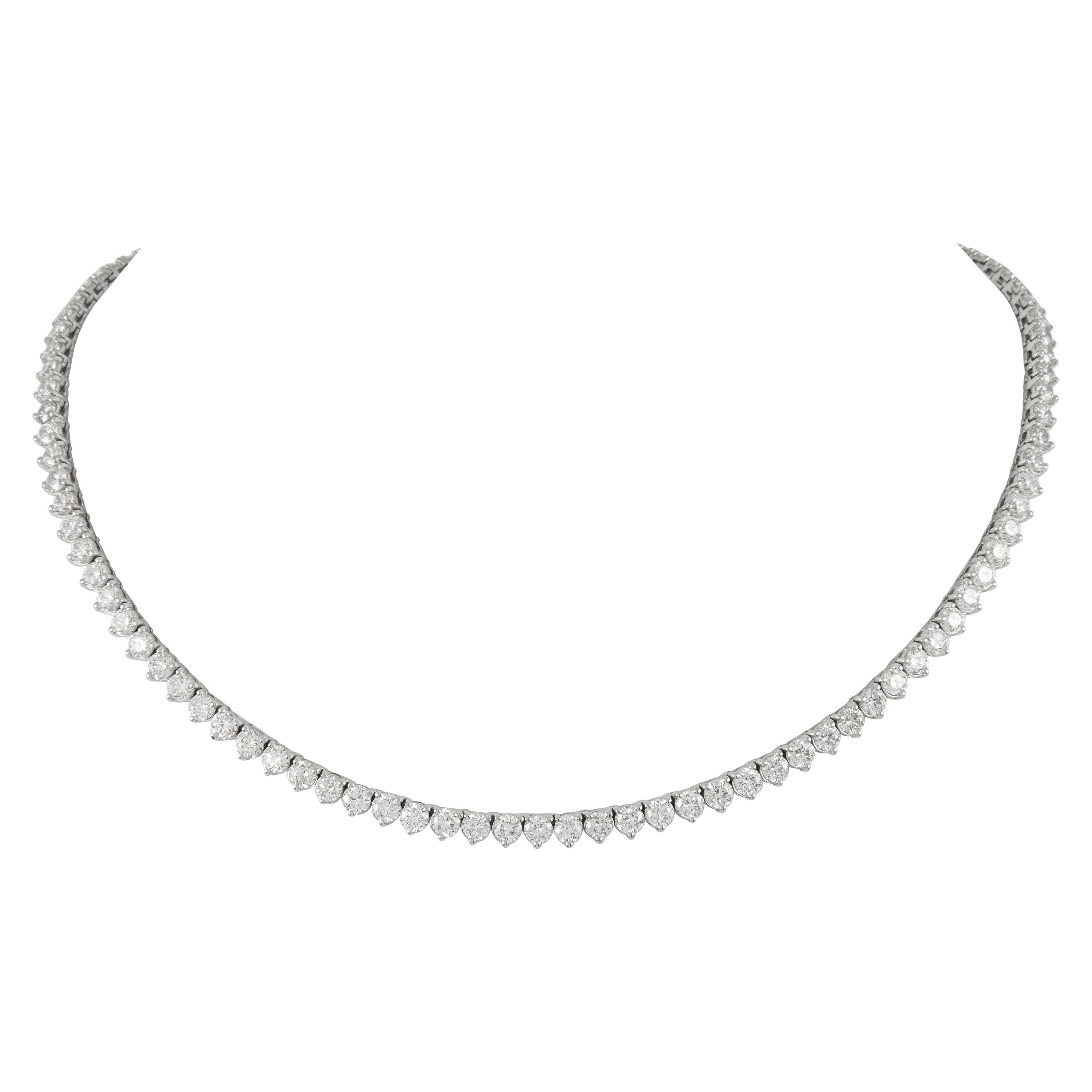 Alexander 17.41 Carat Diamond Tennis Necklace White Gold For Sale
