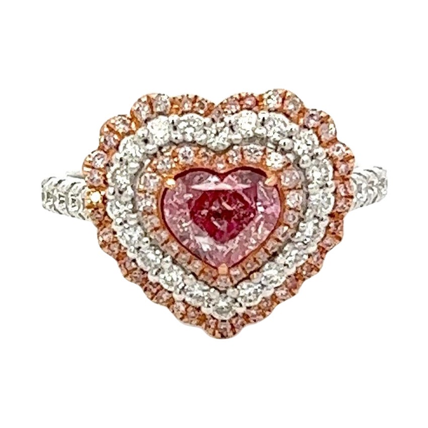 GIA Certified 1.02 Carat Pink Diamond Ring For Sale