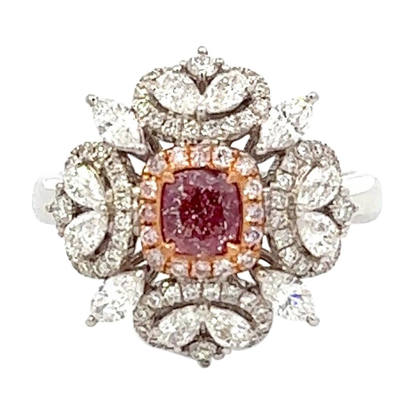 Bague en diamant rose de 0,52 carat certifié GIA en vente