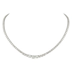 Alexander 18.06 Carat Diamond Tennis Riviera Necklace 18k White Gold
