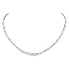 Alexander 18.06 Carat Diamond Tennis Riviera Necklace 18k White Gold